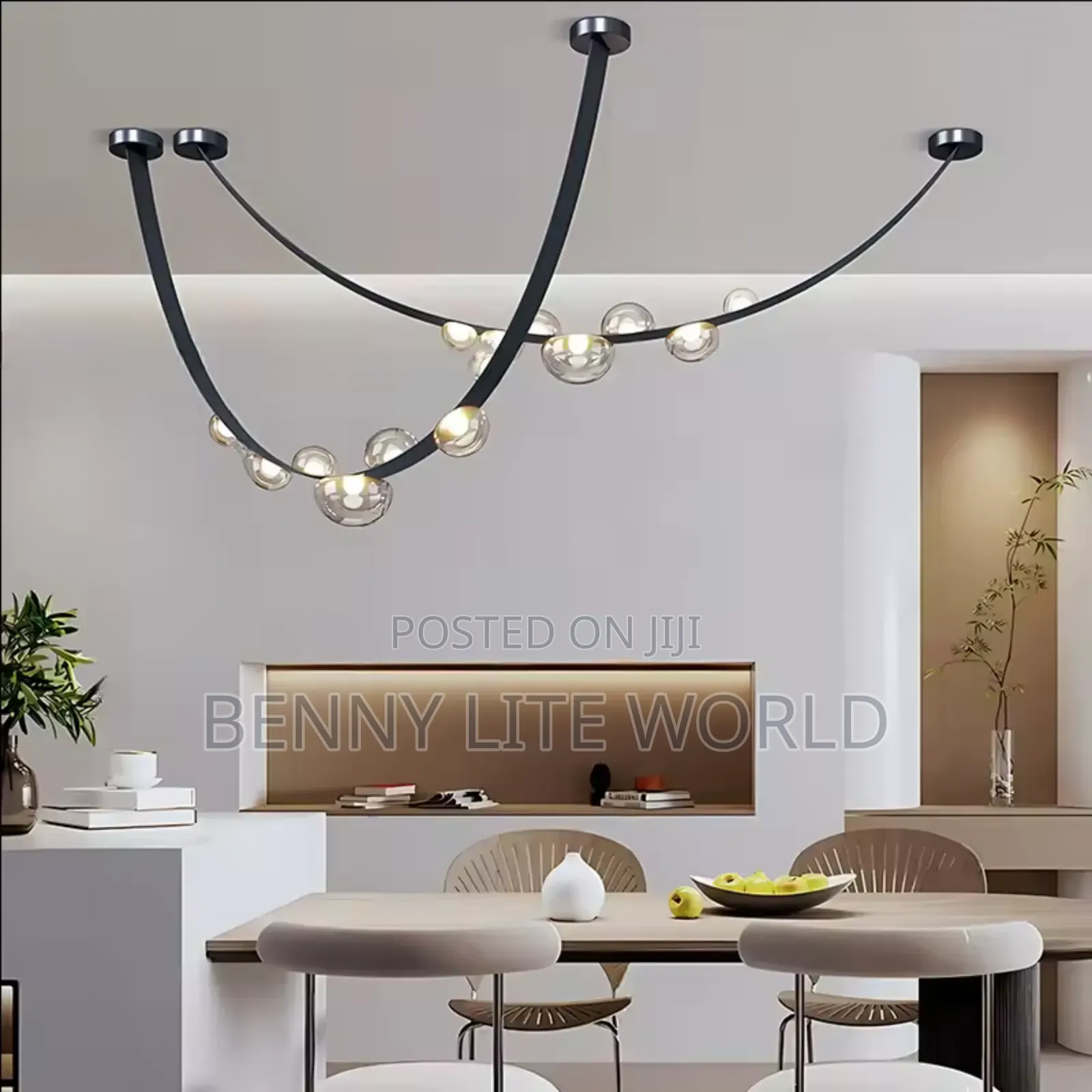 Led Belt Dropping Chandelier Light With 3 Different Colors Warm White