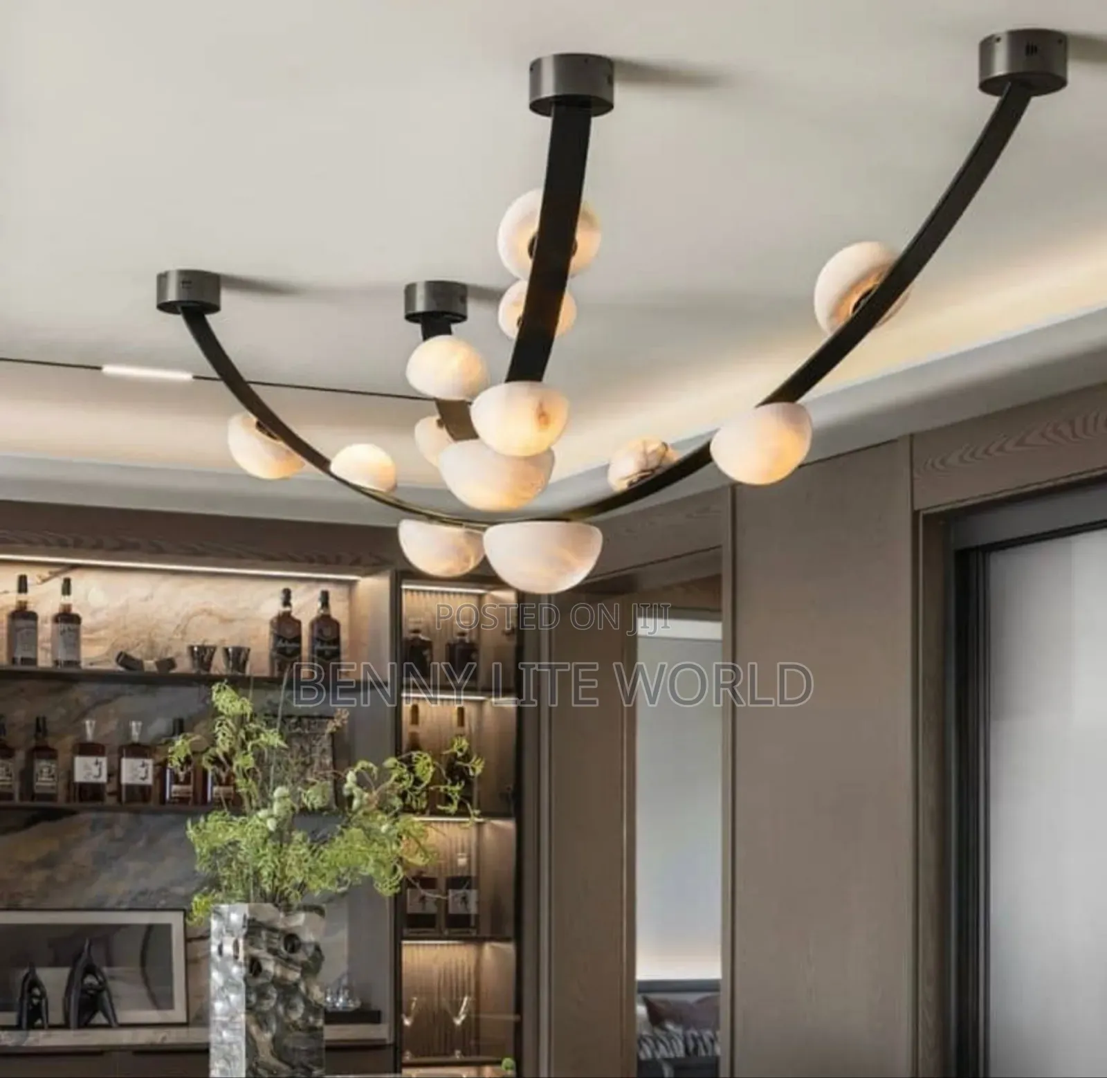 Led Belt Dropping Chandelier Light With 3 Different Colors Warm White