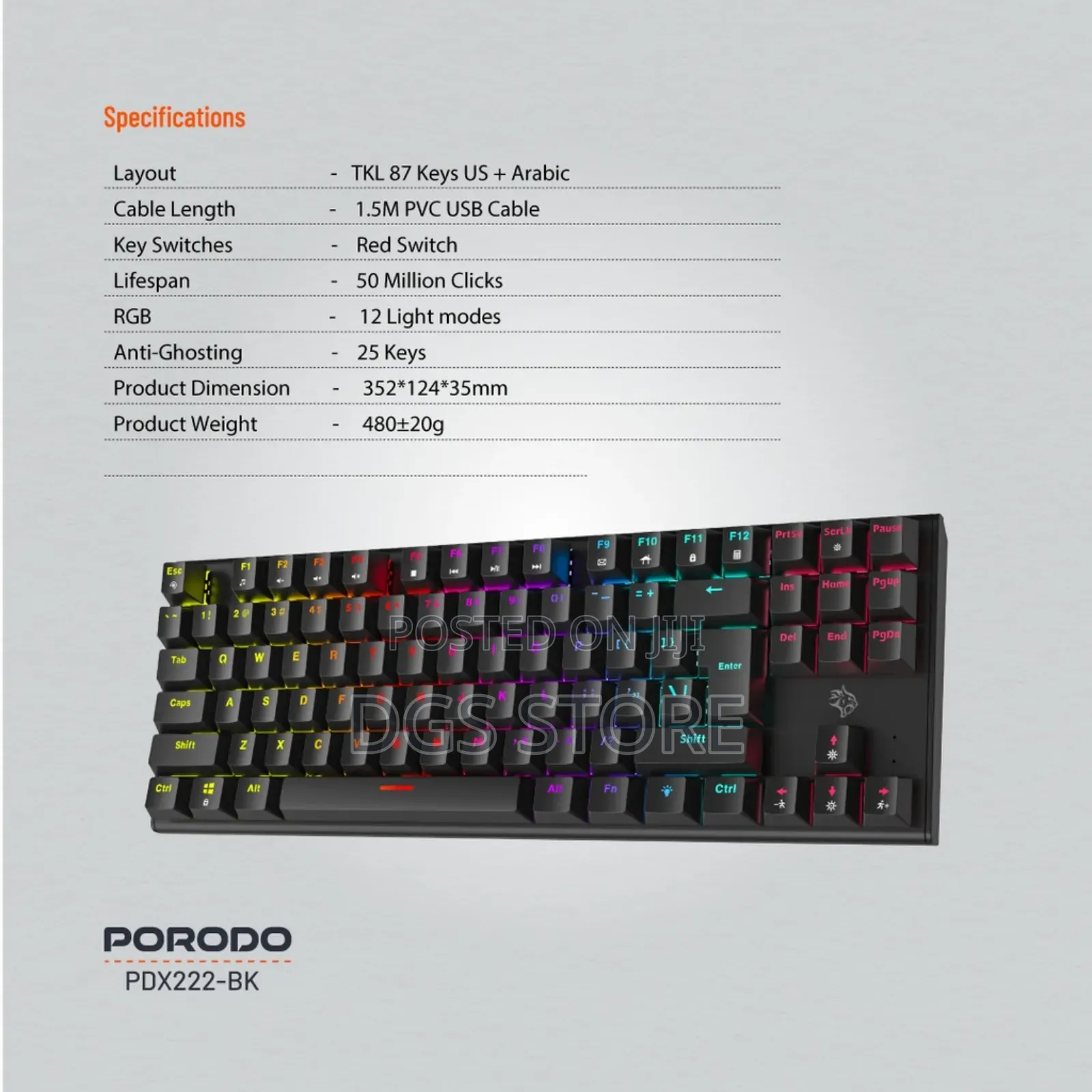 Porodo TKL Pdx222 Mechanical Keyboard