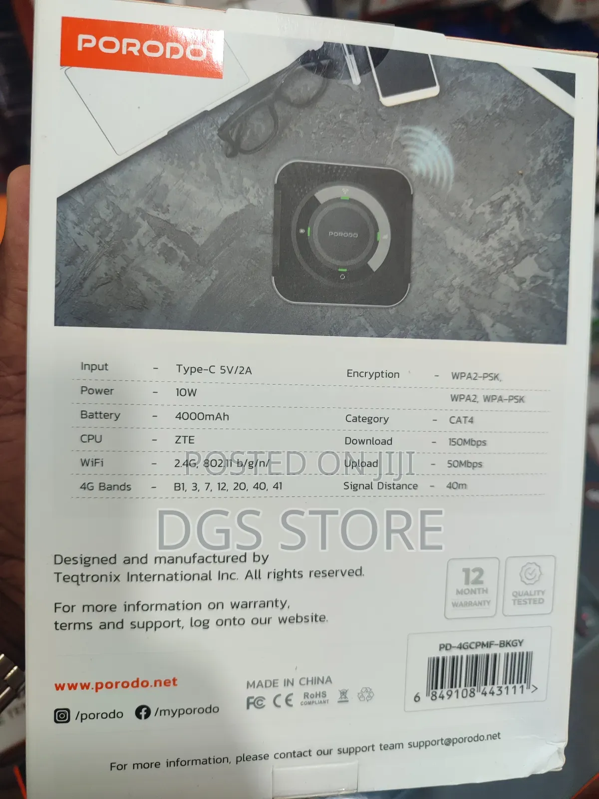 Porodo 4g Lte Home Outdoor Portable Router