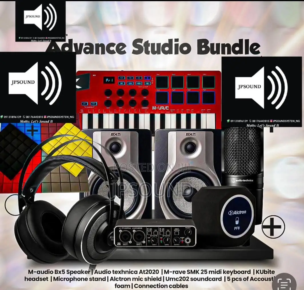 Complete Studio Equipments M Audio, Behringer Soundcard
