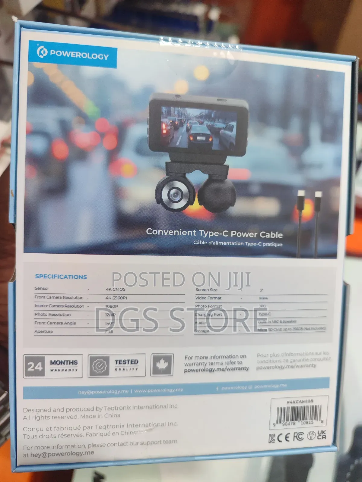 Powerology Cam108 Dual Lens Dash Camera