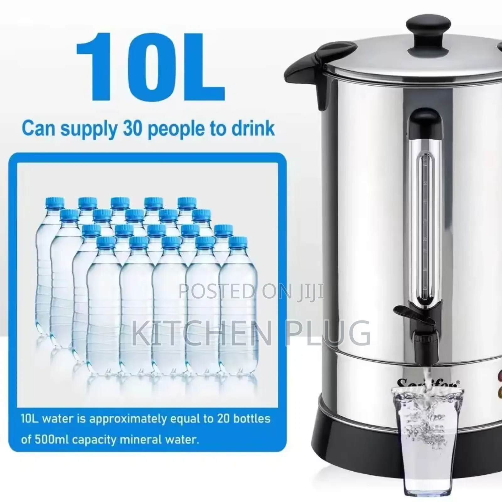 Sonifer Stainless Steel 10 Litre Electric Hot Water Boiler