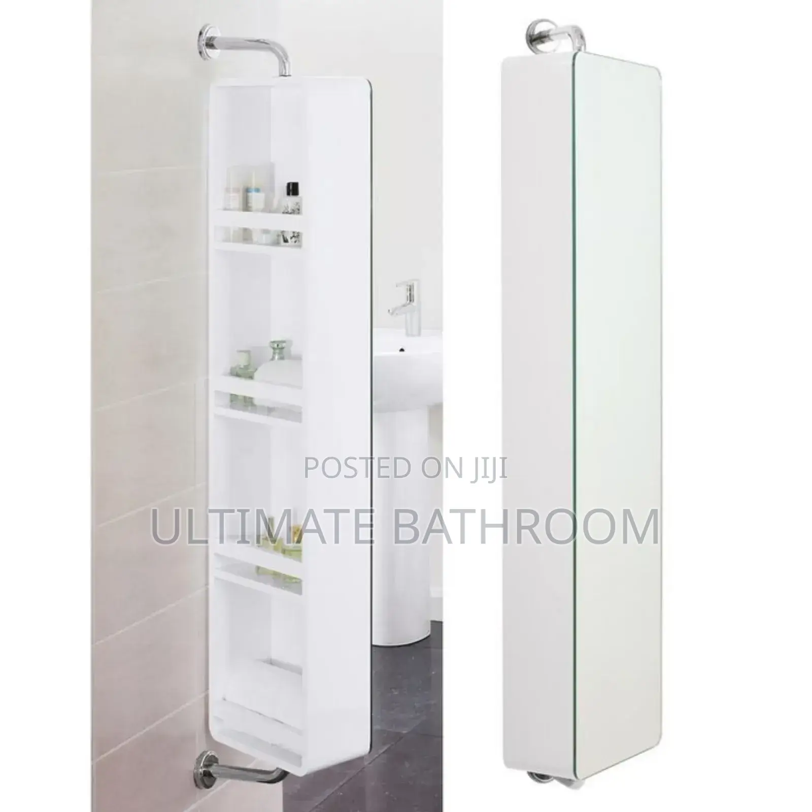 Rotating Stainless Cabinet Mirror/ Shelving Units