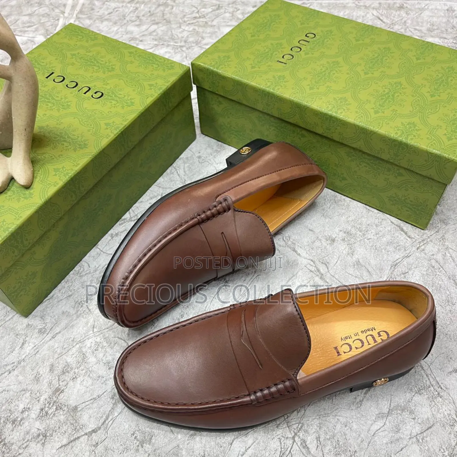 Single Stud Sole Matte Leather Gucci Coperate Shoes