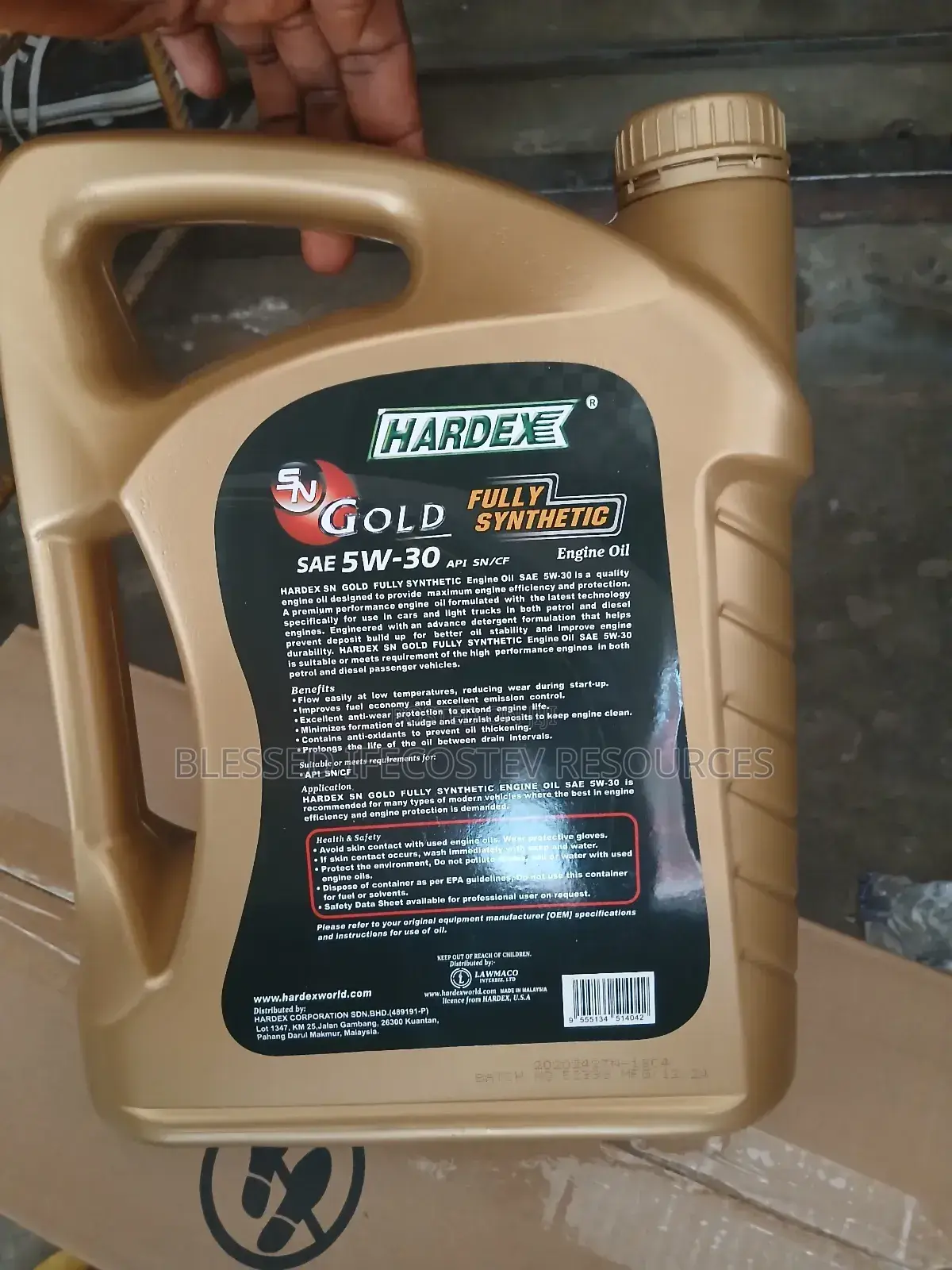Hardex Gold Synthetic Oil 5w30 5litres
