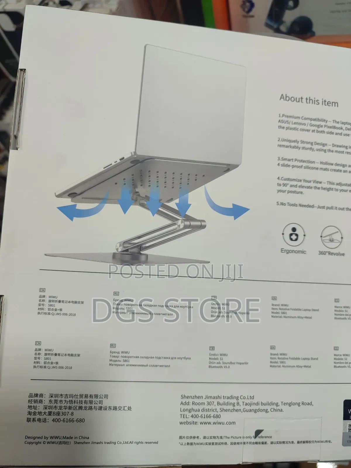 Wiwu S801 Rotative Foldable Laptop Stand