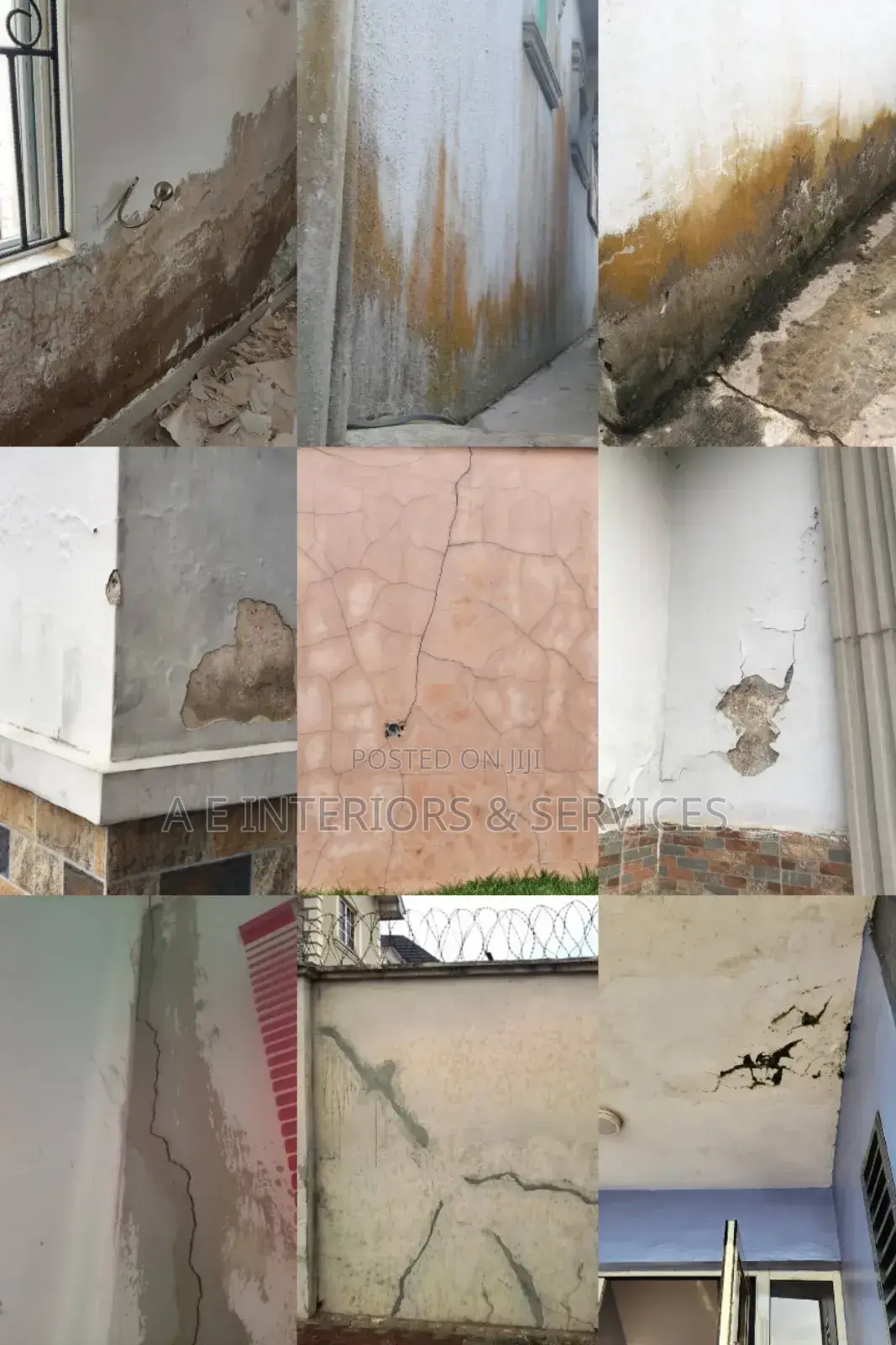 Repair of Defect Wall Damping, Cold Wall, Cracks, Algae