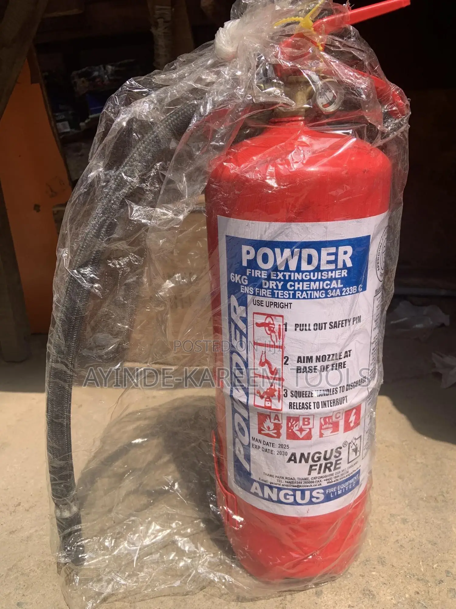 Powder Fire Extinguisher 6kg Dry Chemical