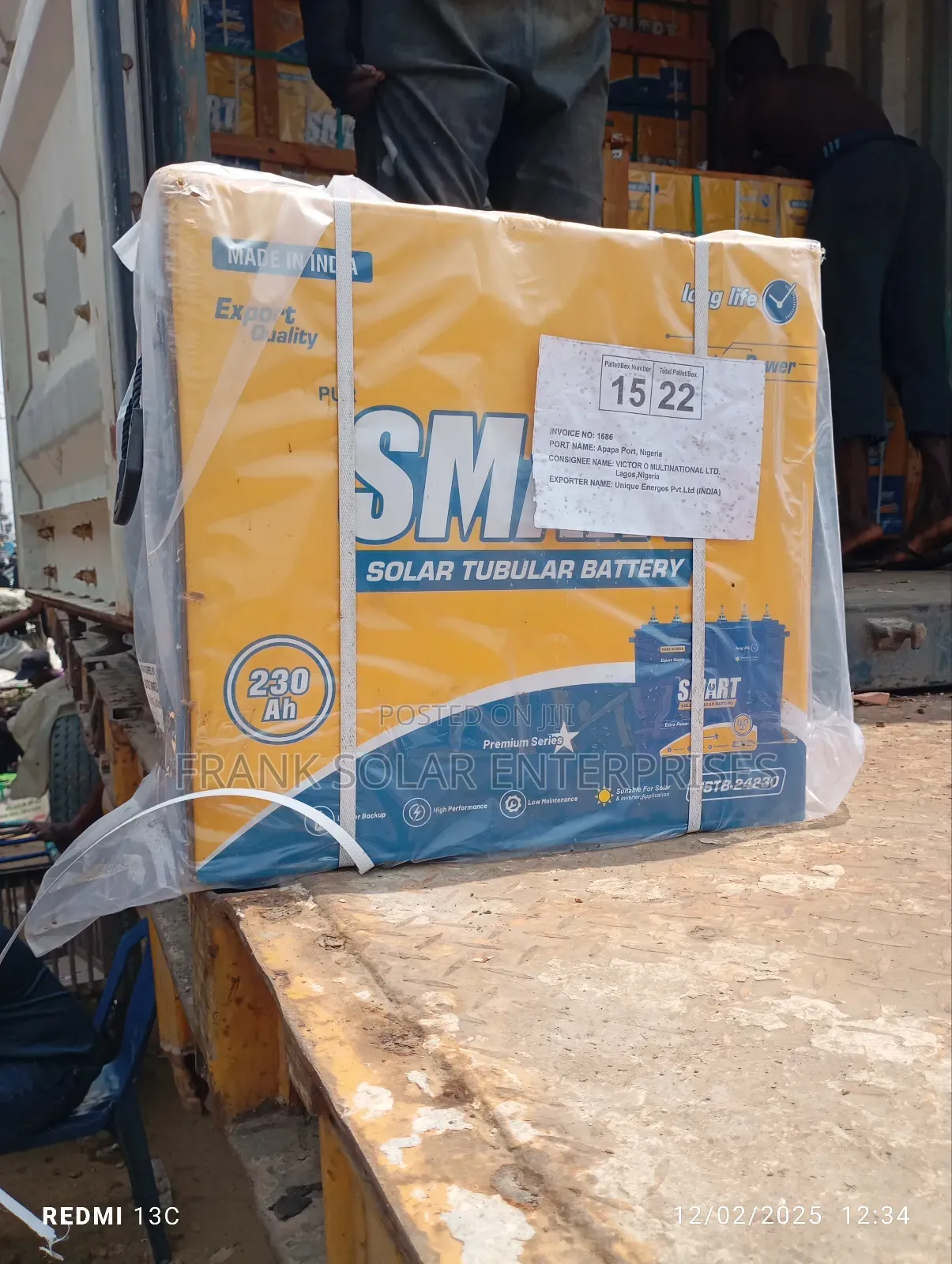 Smart Solar Tubular Battery 12v 230ahms