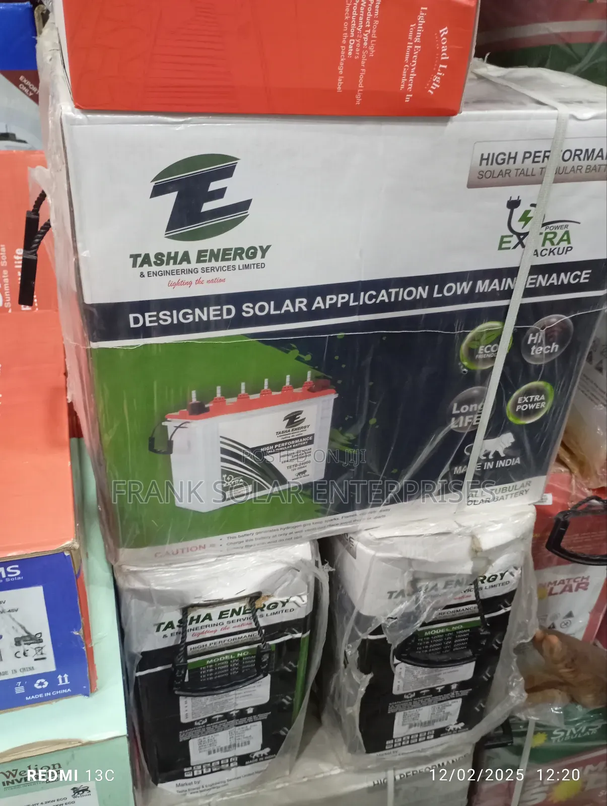 Tasha Energy Solar Tubular Battery 12v 240ahms