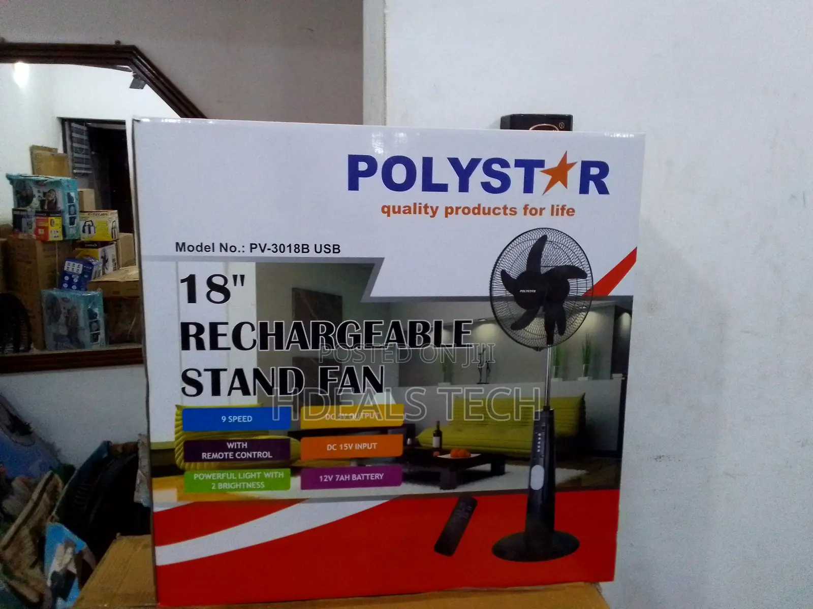 Current Best- Polystar 1nches Rechargeable Standing Fan