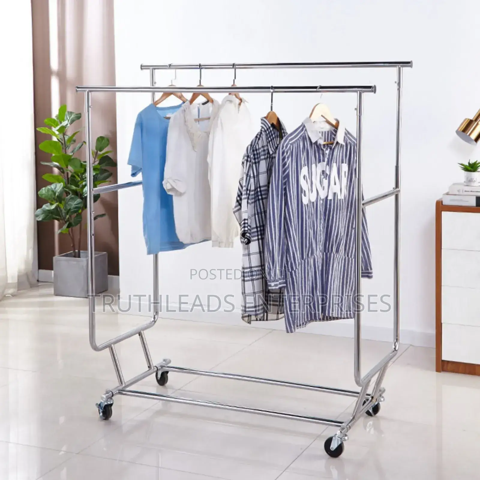 Everlasting Double Arm Silver Cloth Rack