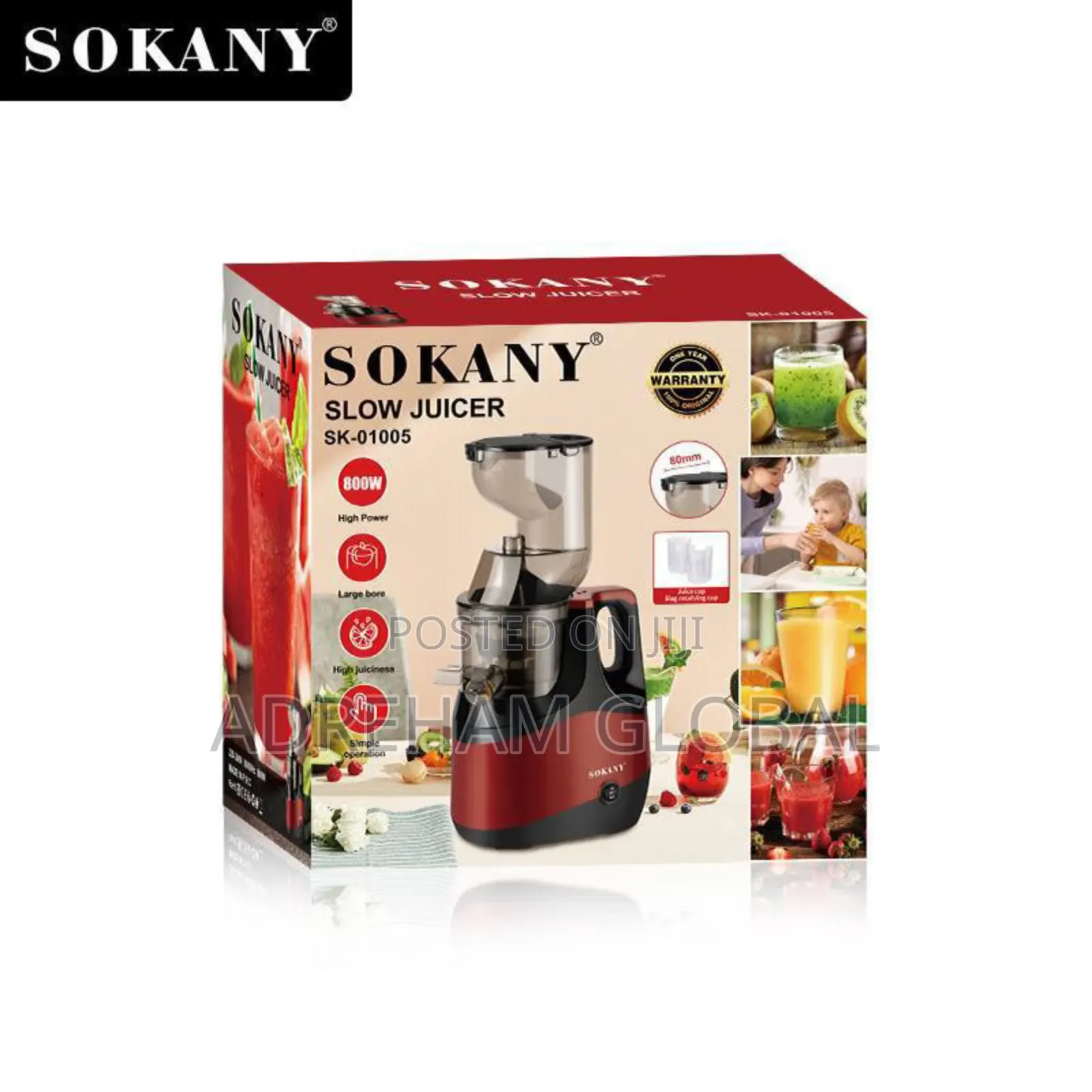 Sokany Slow Juicer Sk-01005, 800watt