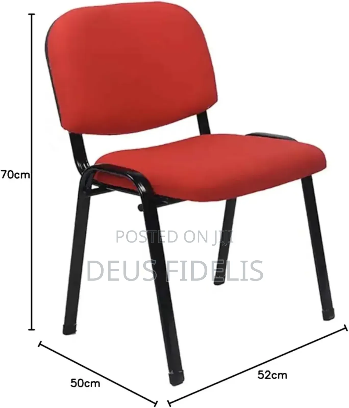 Red Visitors Chair With Fabric