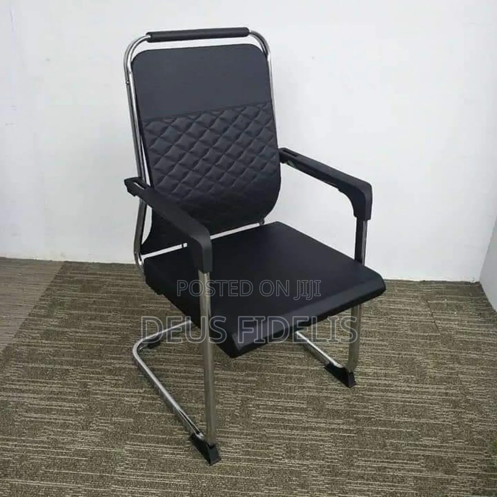 Visitors Leather Chair Black