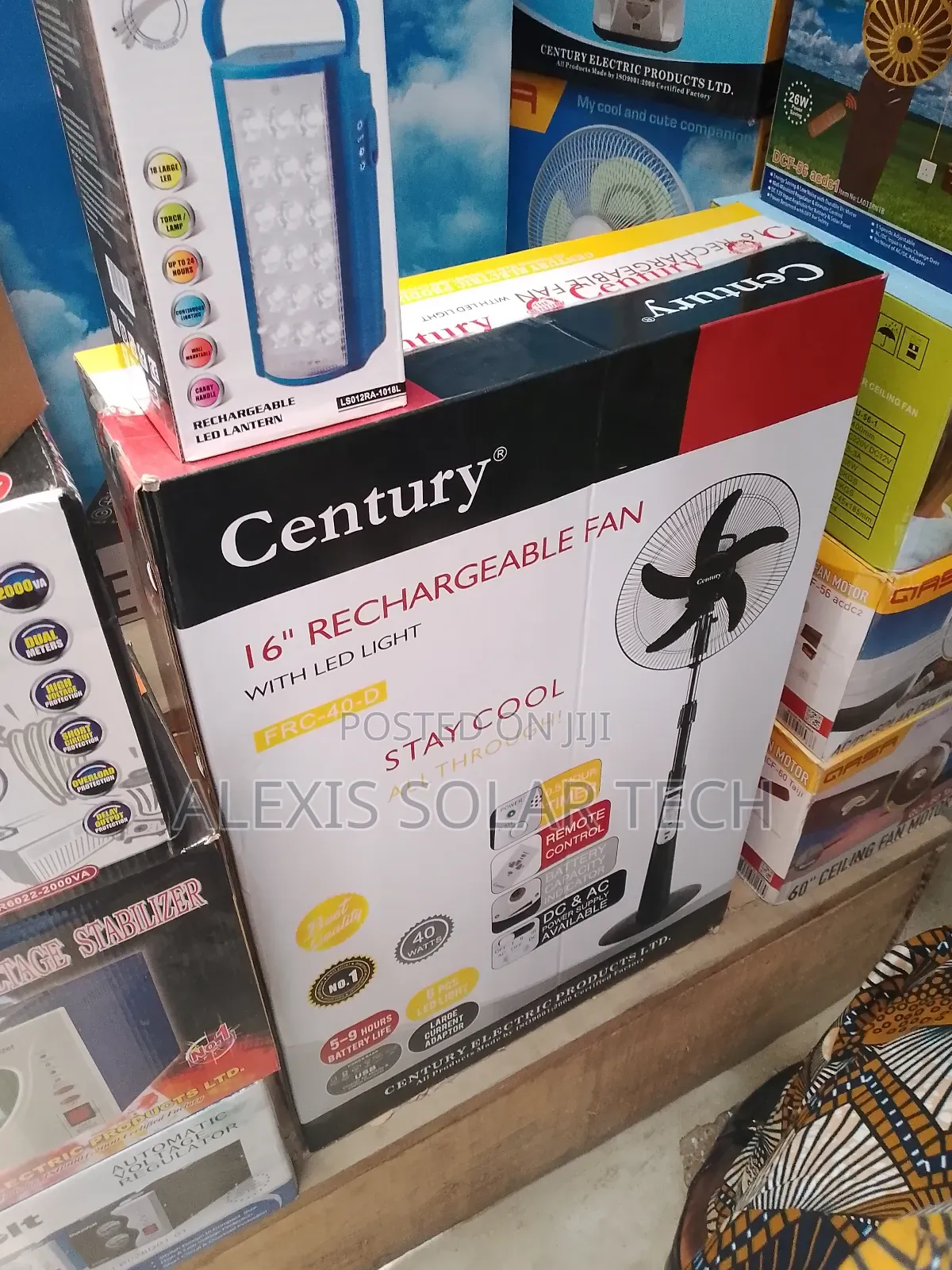 16inches Century Rechargeable Fan With Led Light
