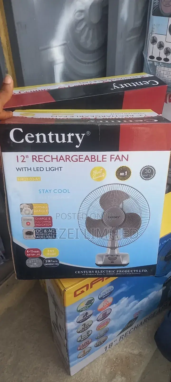 Century Wall Rechargeable Fan 12inch