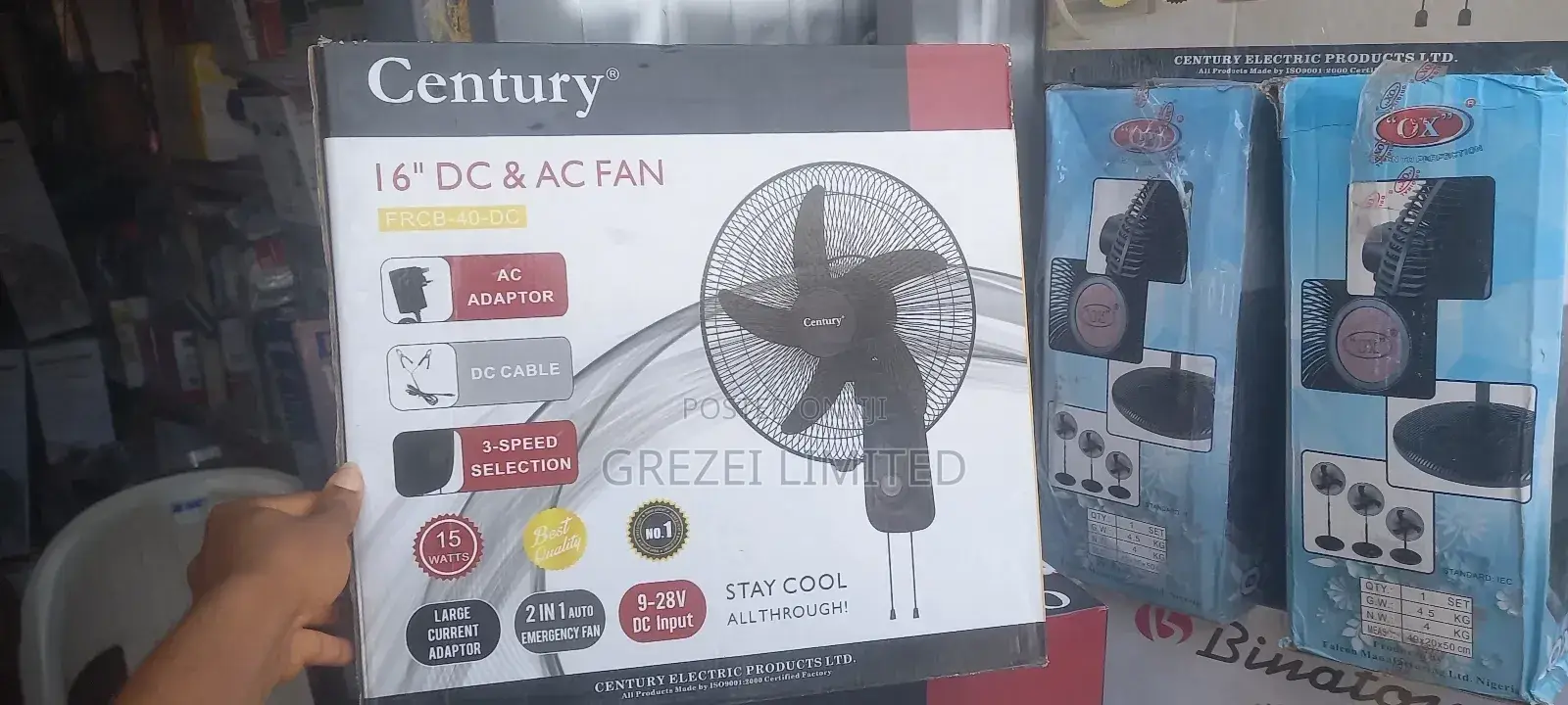 Century Wall Dc/Ac Fan 16inch
