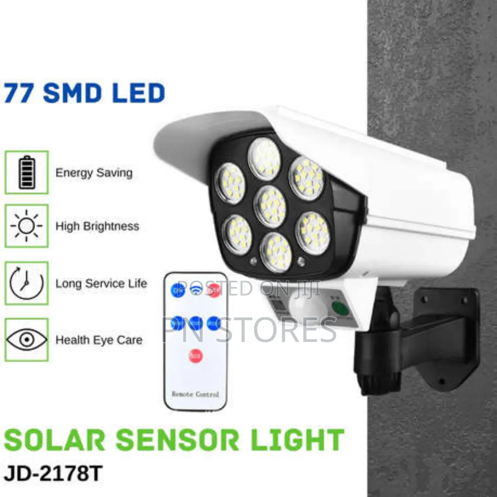 Solar Outdoor Security Movement Sensor Light With Remote