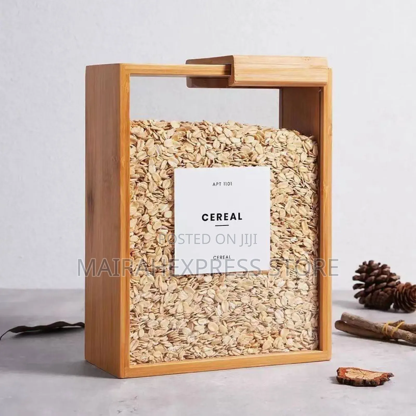 3l Multifunctional Wooden Storage Box With Labelling Sticker