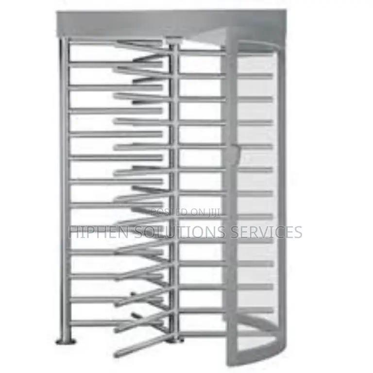 Silver Double Lane Full Height Turnstile Gate