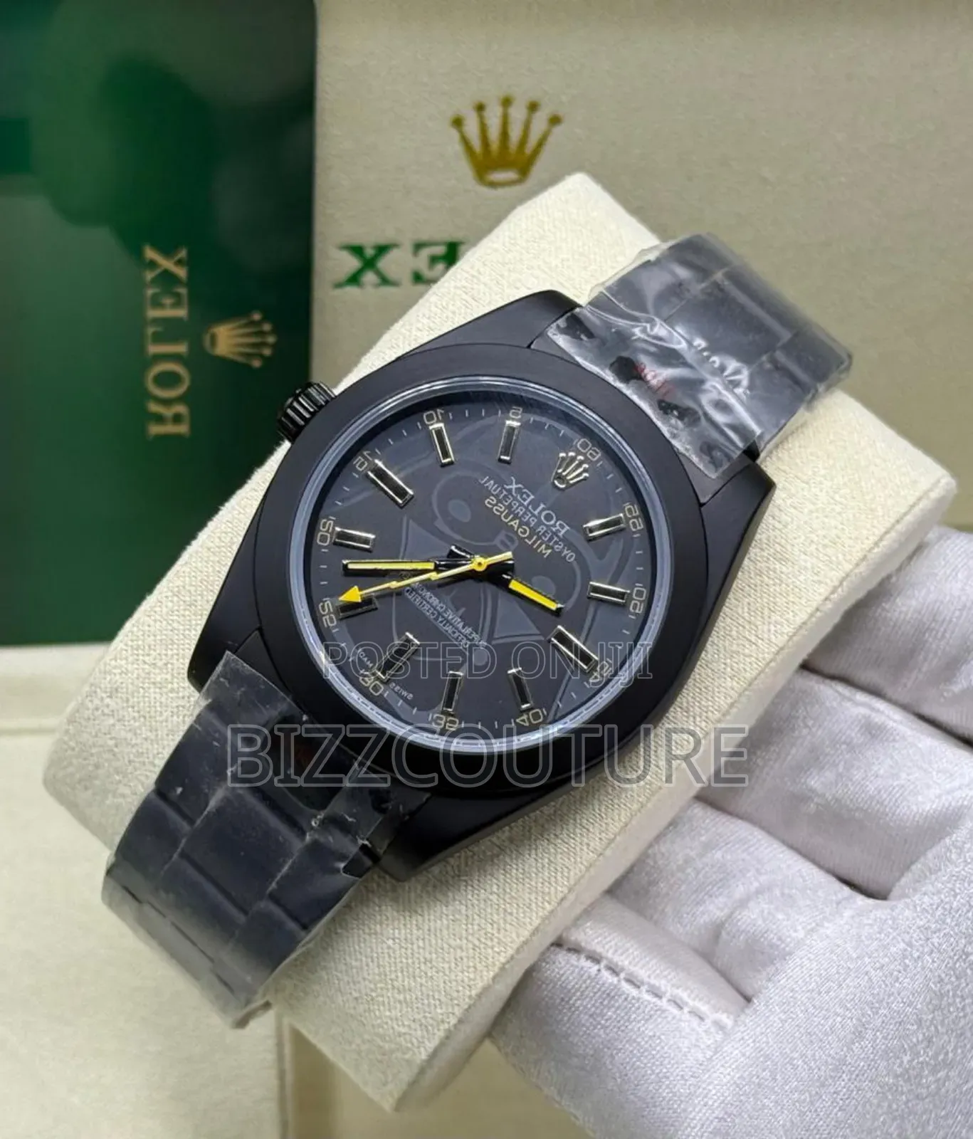 Original Rolex Black Stainless Steel Watch
