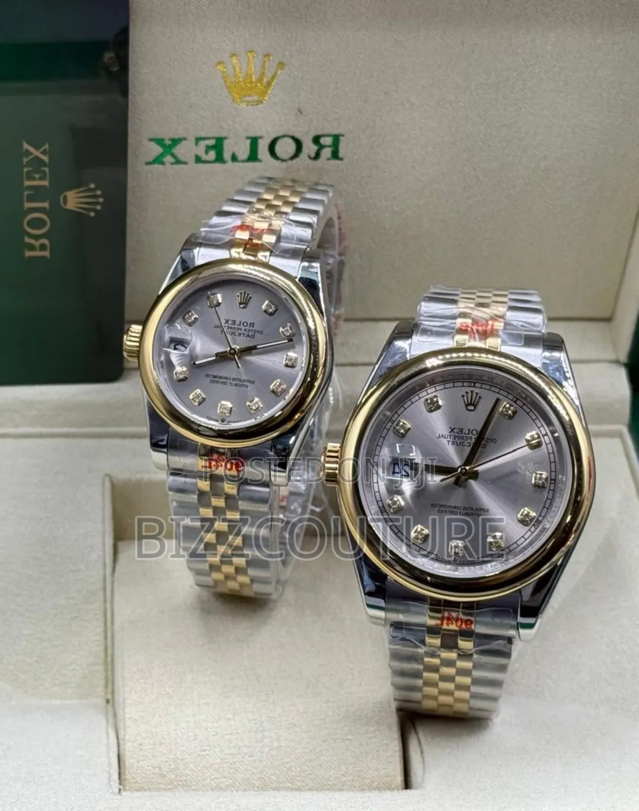Original Rolex Silver and Gold Stainless Steel Watch