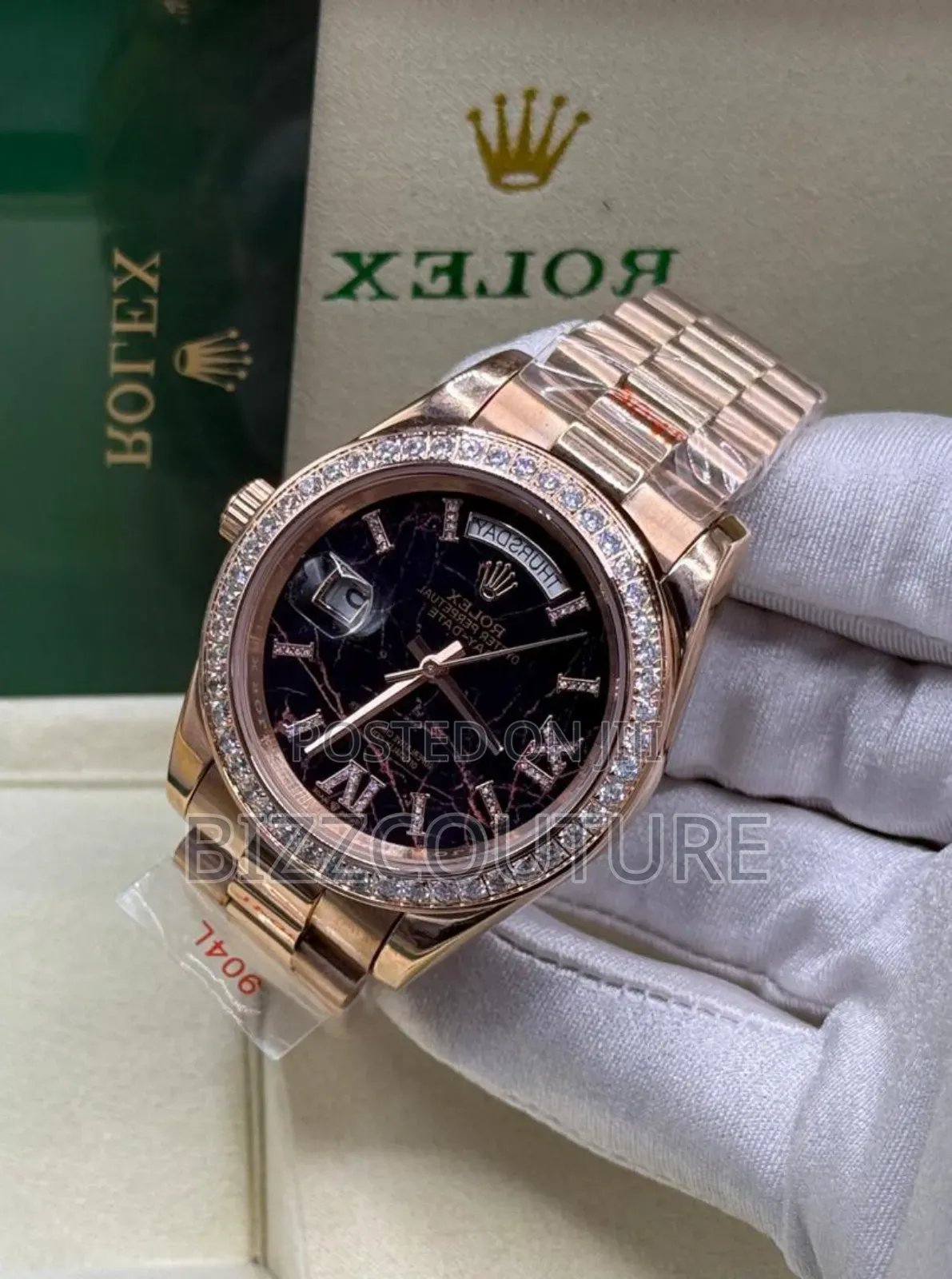 Original Rolex Iced Out Gold Stainless Steel Watch