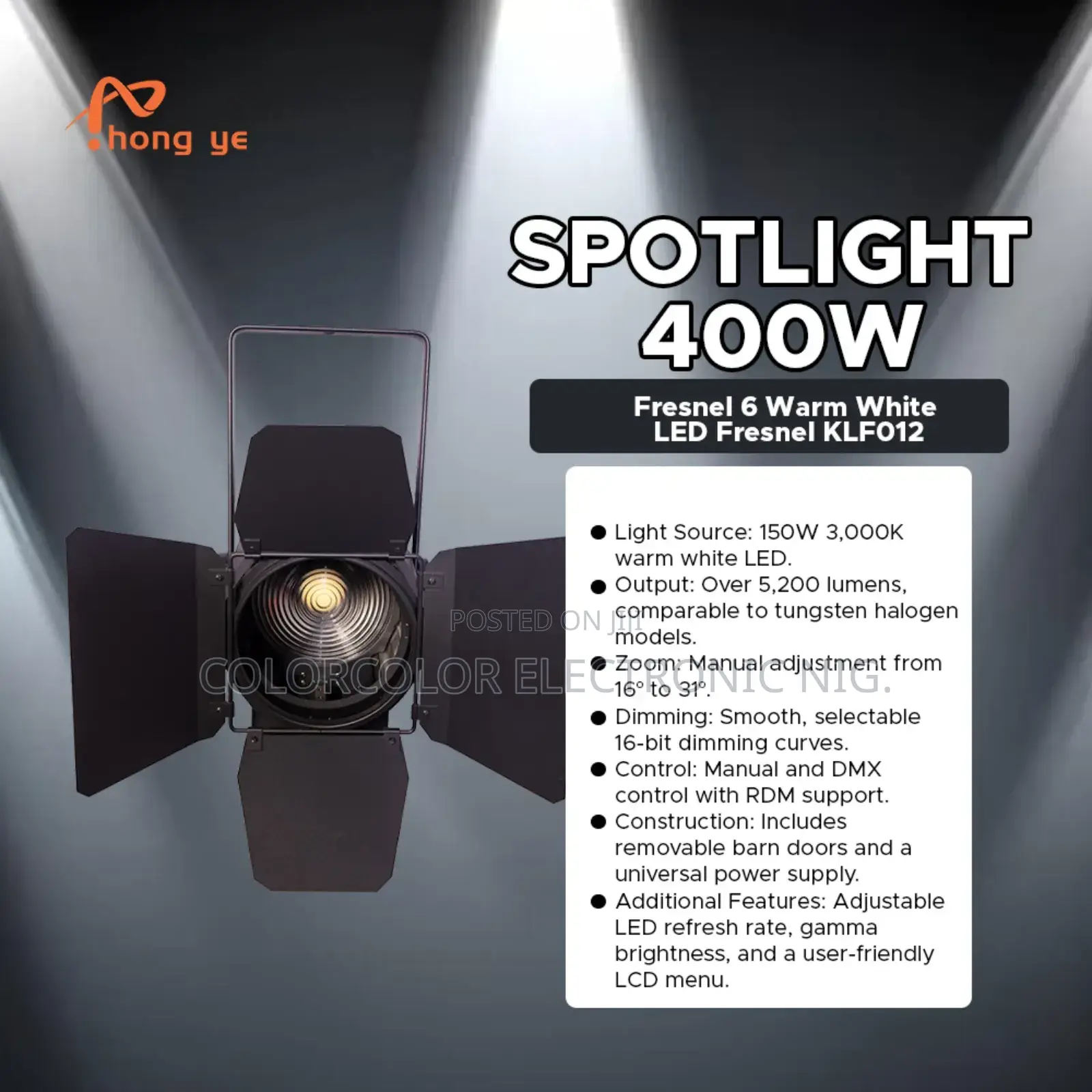 Led Fresnel Spotlight 400w
