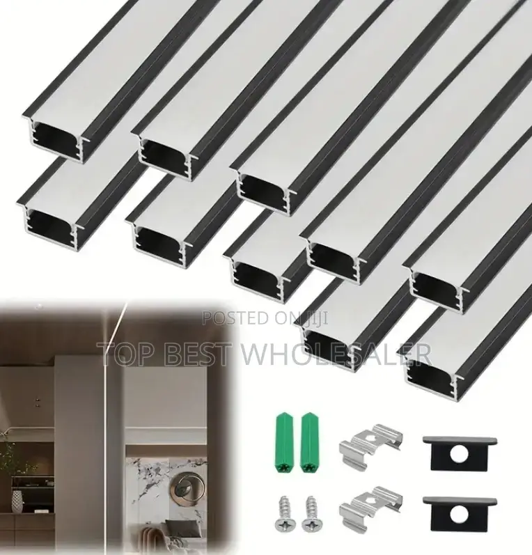 Led Recessed Lighting Channel Black Body and Silver 3m Lengt