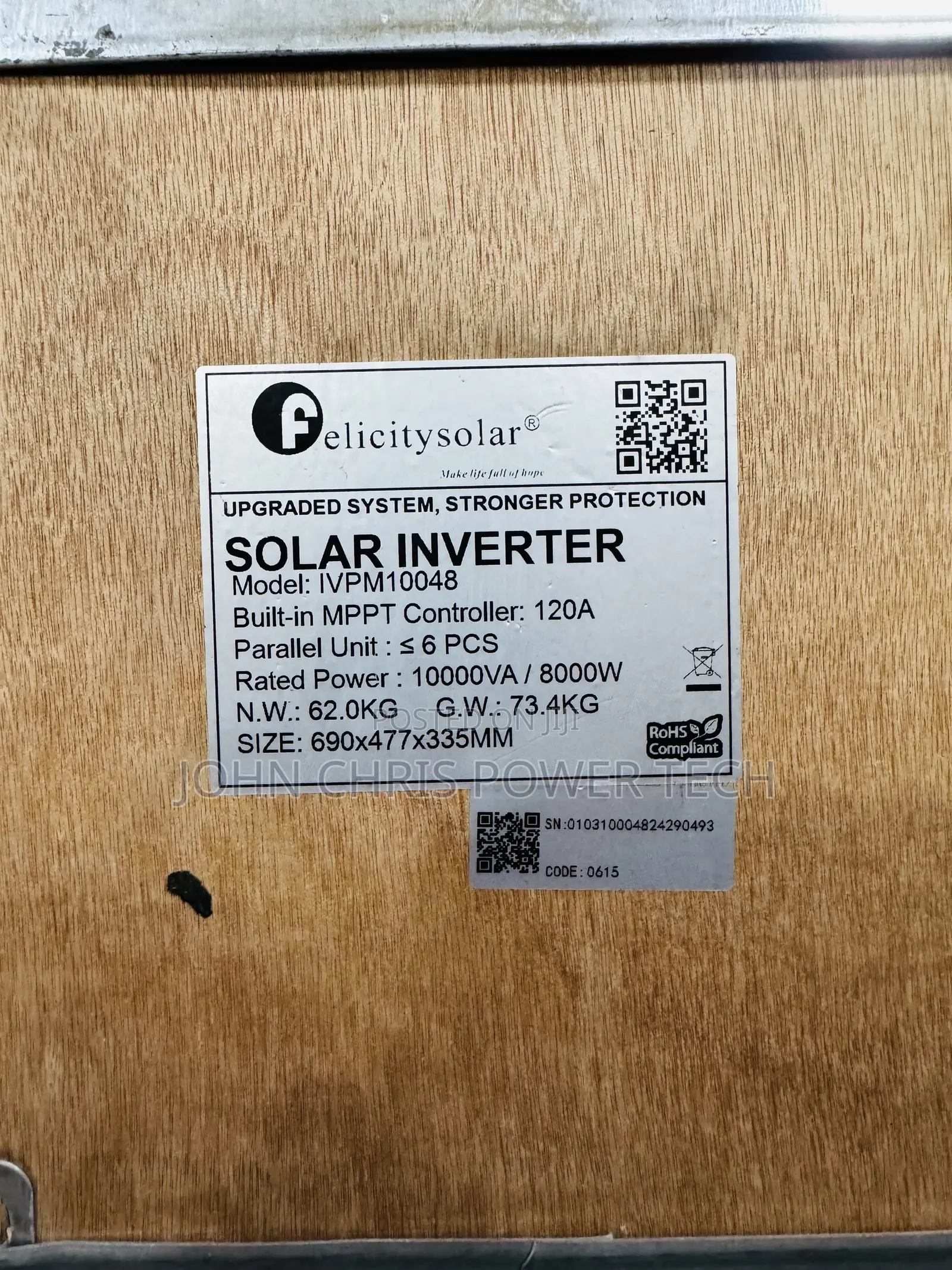 10kva 48v Ivpm Felicity Hybrid Inverter, 120a Inbuilt