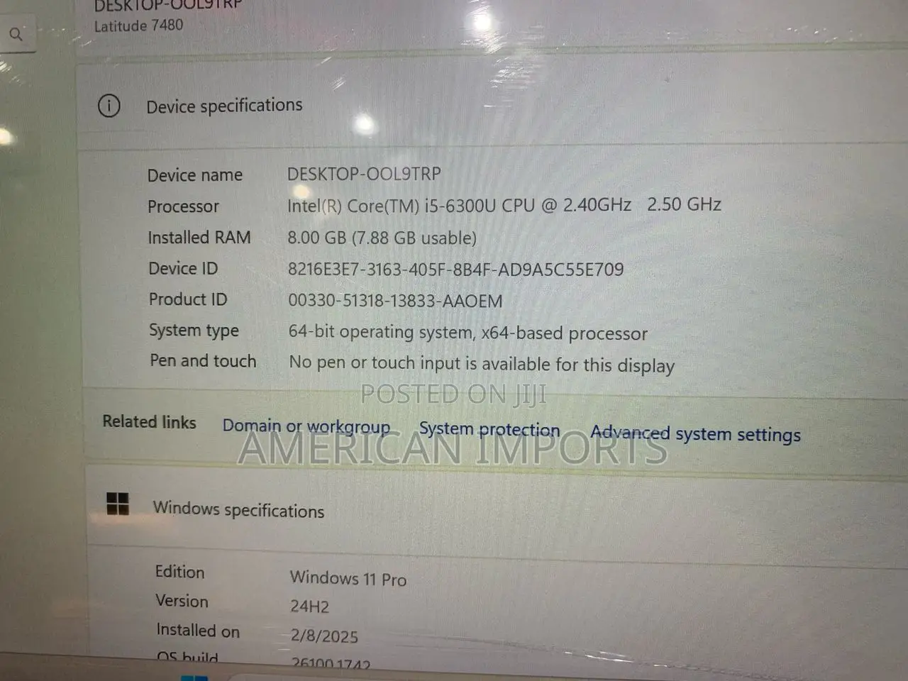 Laptop Dell Latitude 7480 8GB Intel Core I5 SSD 256GB