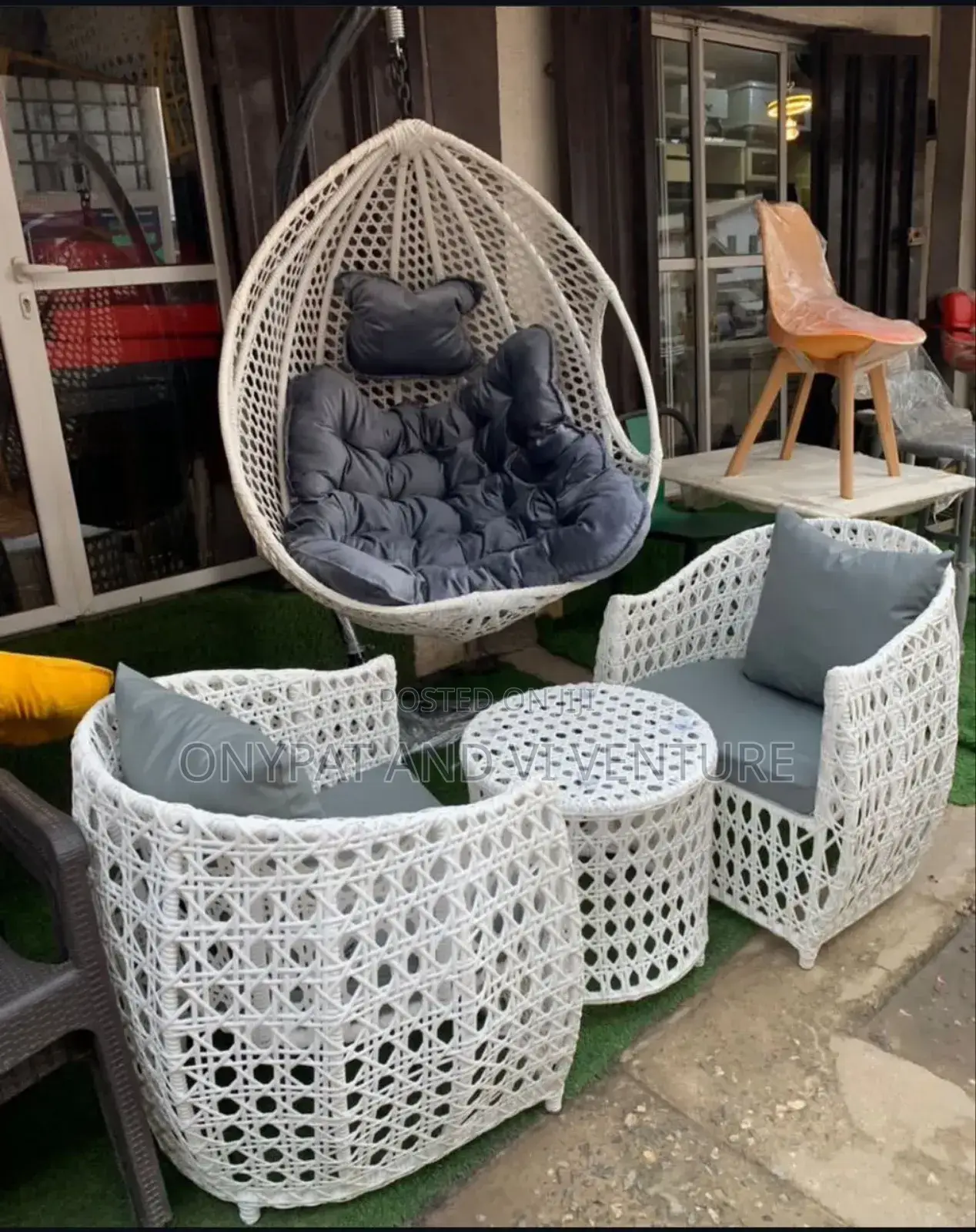 Classic Swing and Outdoor Table and Chairs