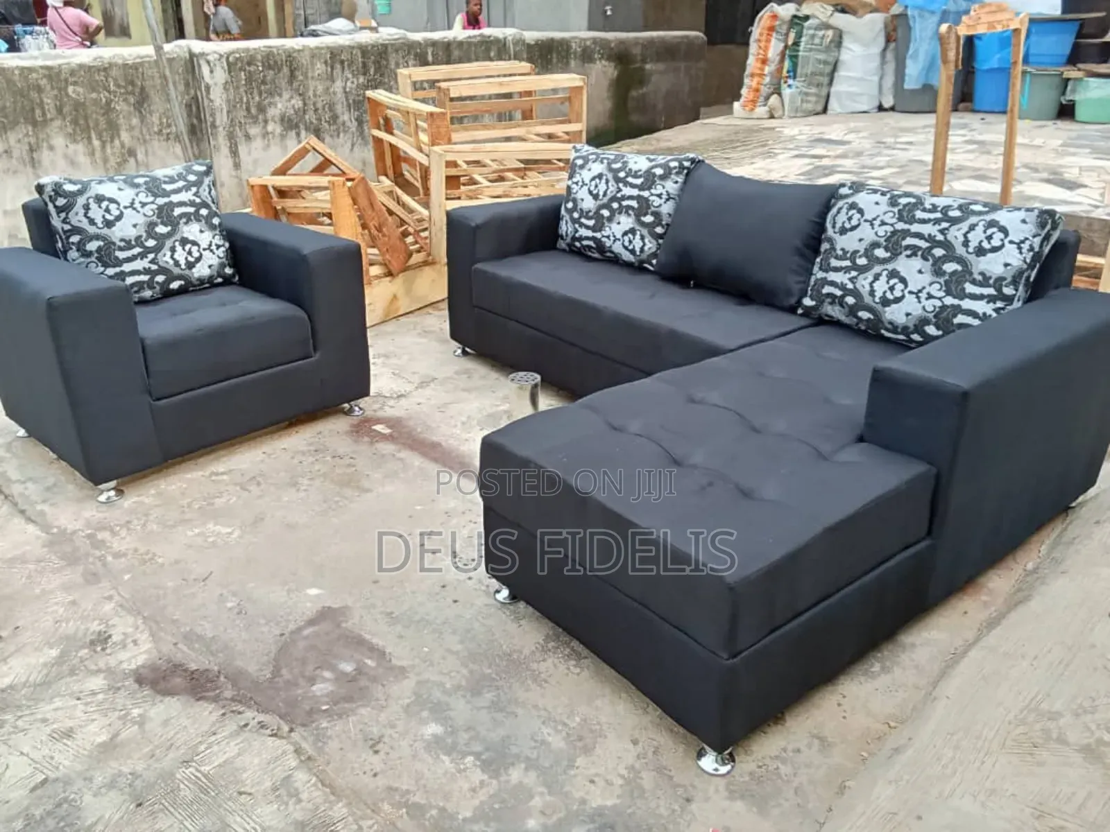 L Shape Sofa With Pillows