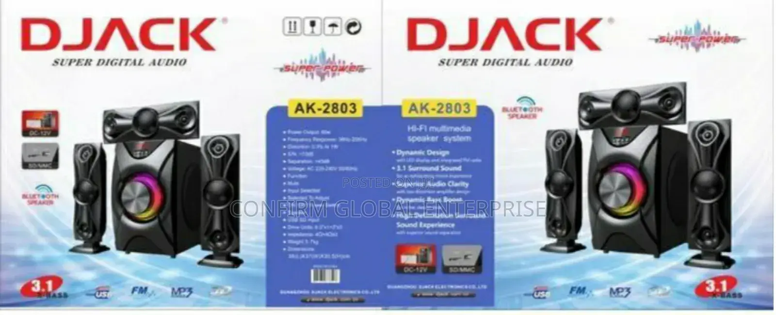 Djack Heavy Duty 3.1 Bluetooth Home Theatre System Ak2803