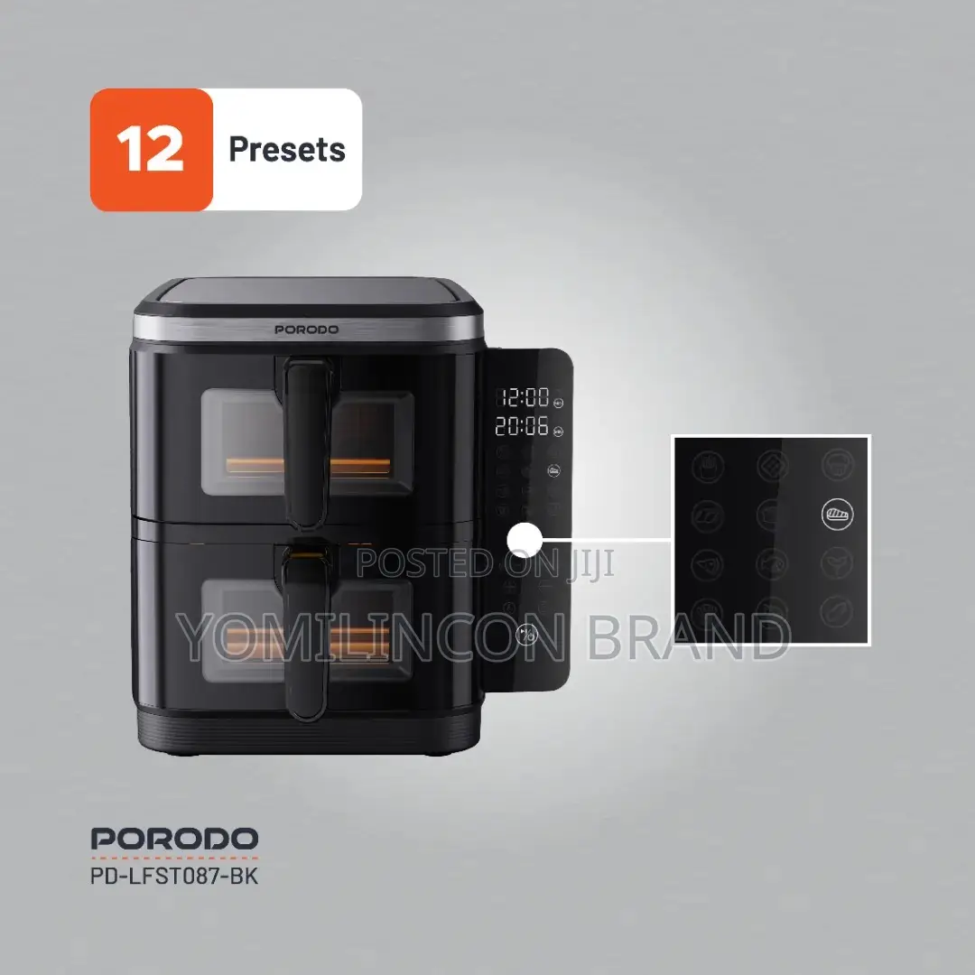 Porodo Lifestyle Double Stack Air Fryer With 12 Presets