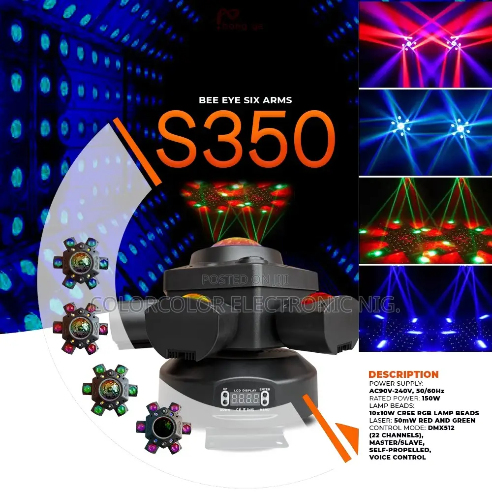 S-350 (Bee Eye Six Arms) Small Laser Club Stage Lights