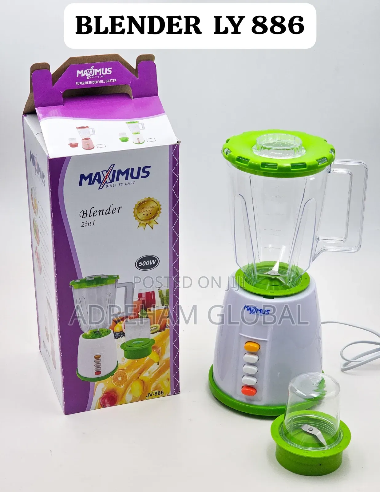 500watt 2in1 Maximus 1.5ltr Cup Blender