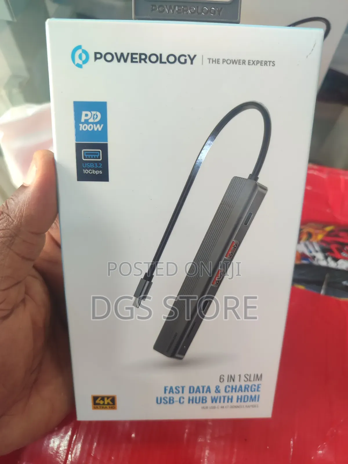Powerology 6in1 Slim Fast Data Charge Usb C Hub With Hdmi