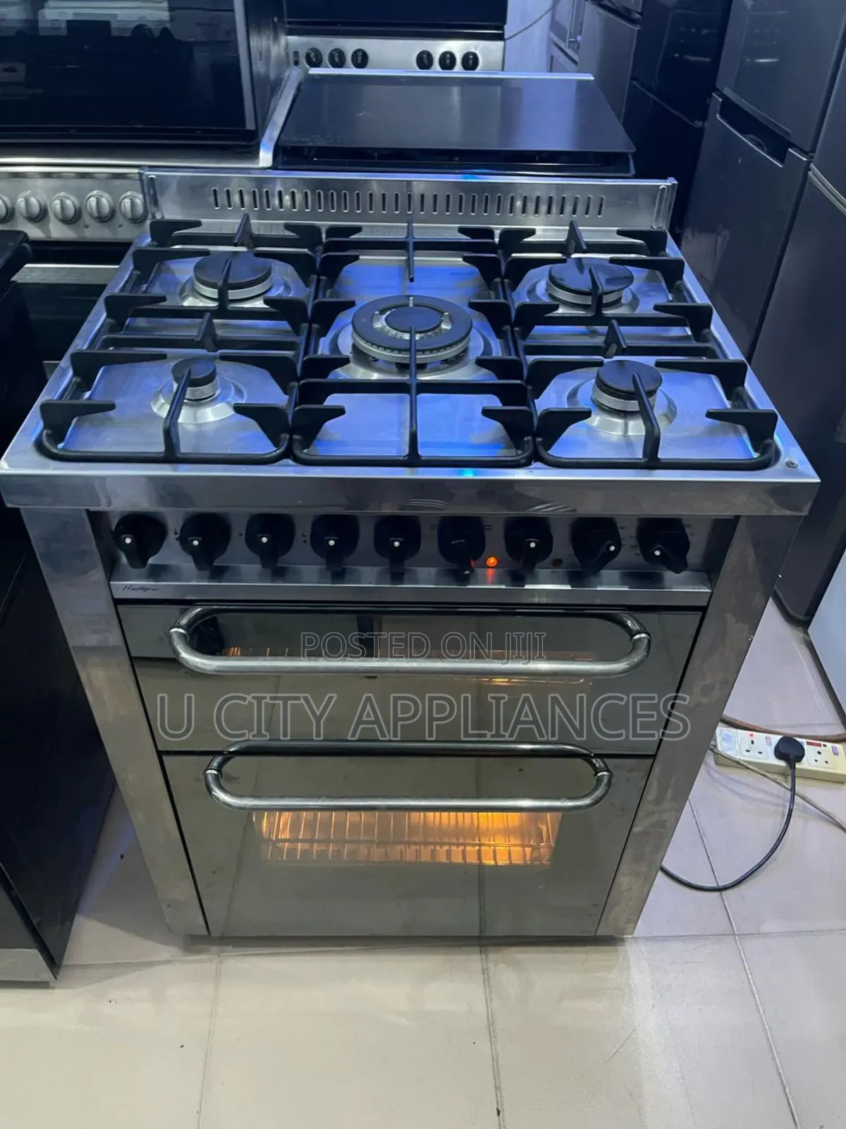 Uk 5burner Standing Electric Gas Cooker