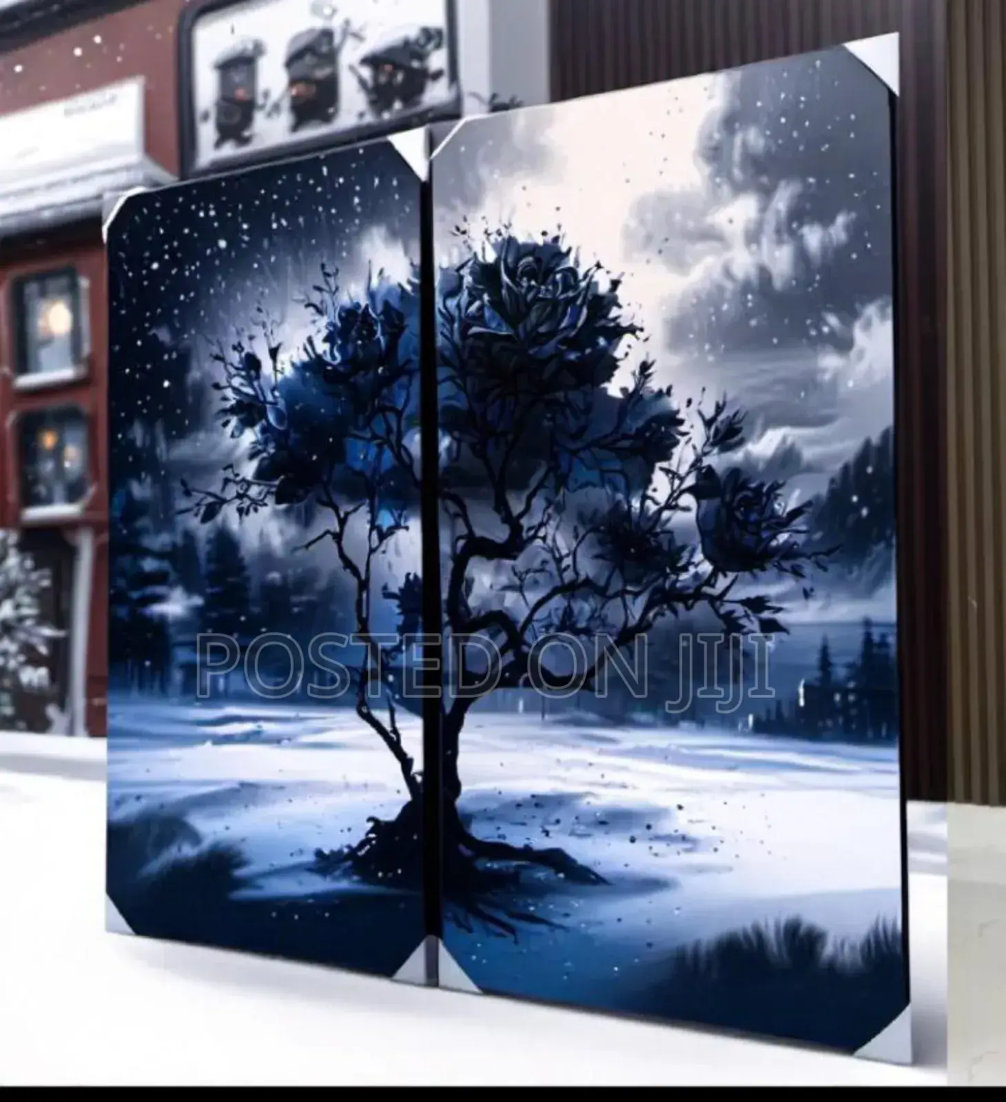 2 In 1 Set Of Blue And White Coloured Nature Art