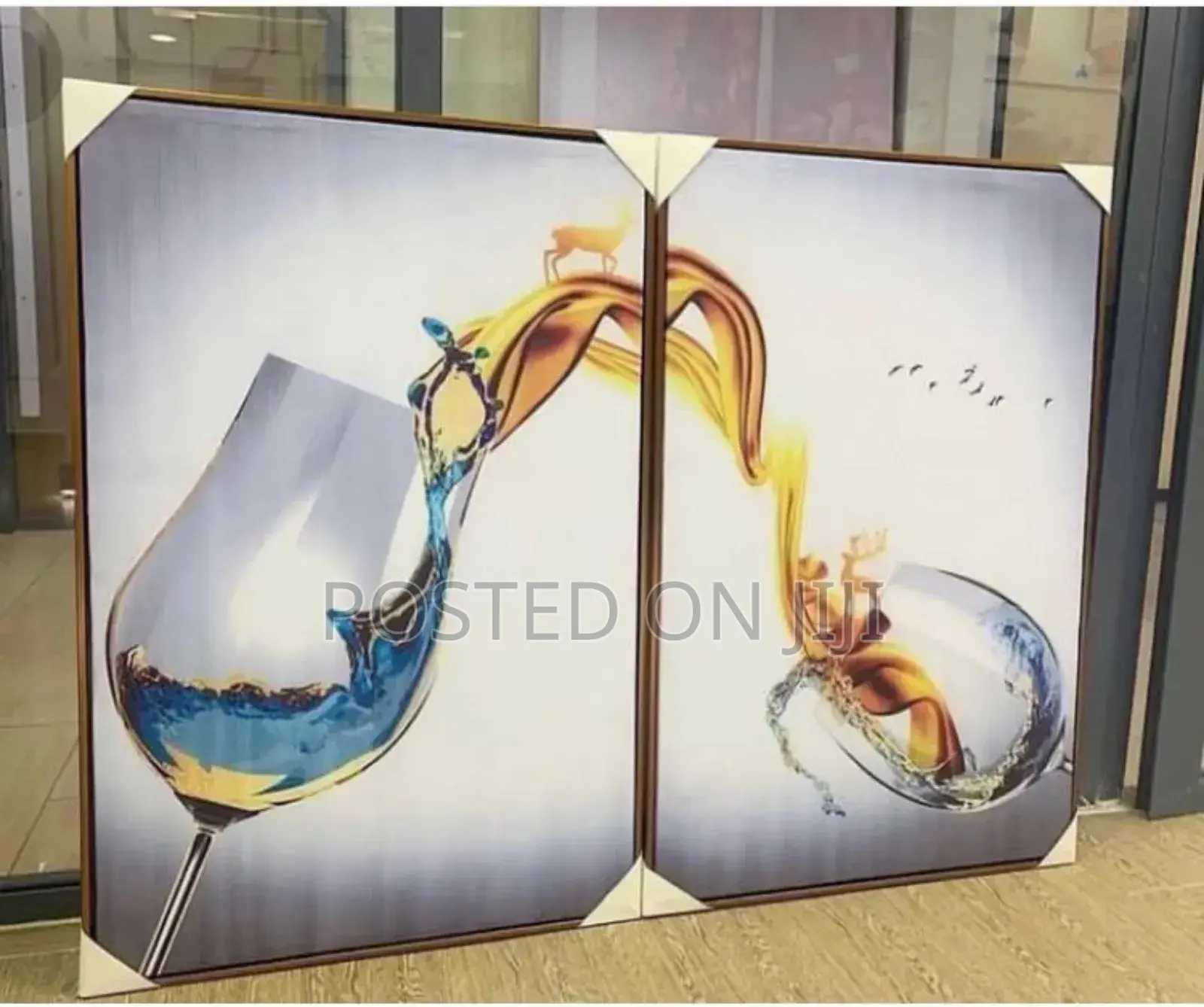 2in1 Set of Glass of Wine Wall Frames.