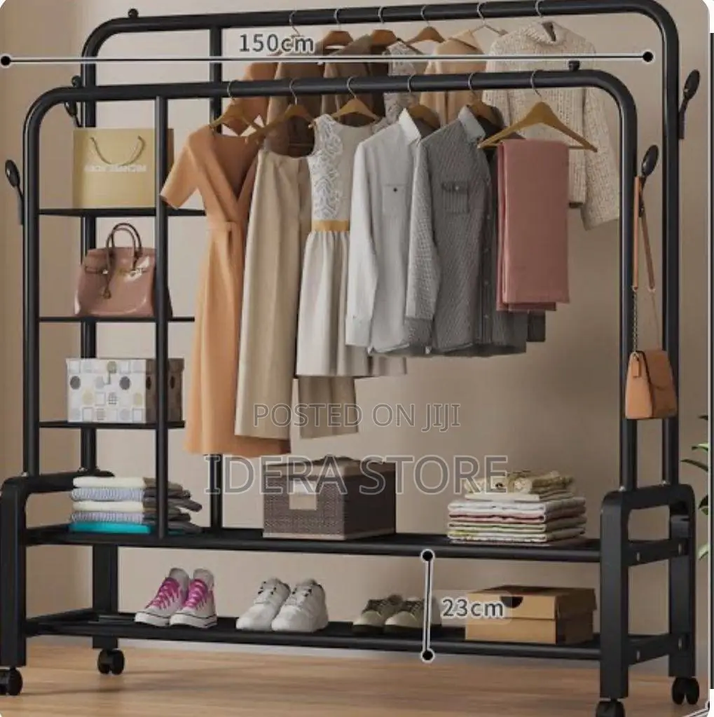 Heavy Duty Double Pole Clothes,Shoes and Bag Hanger