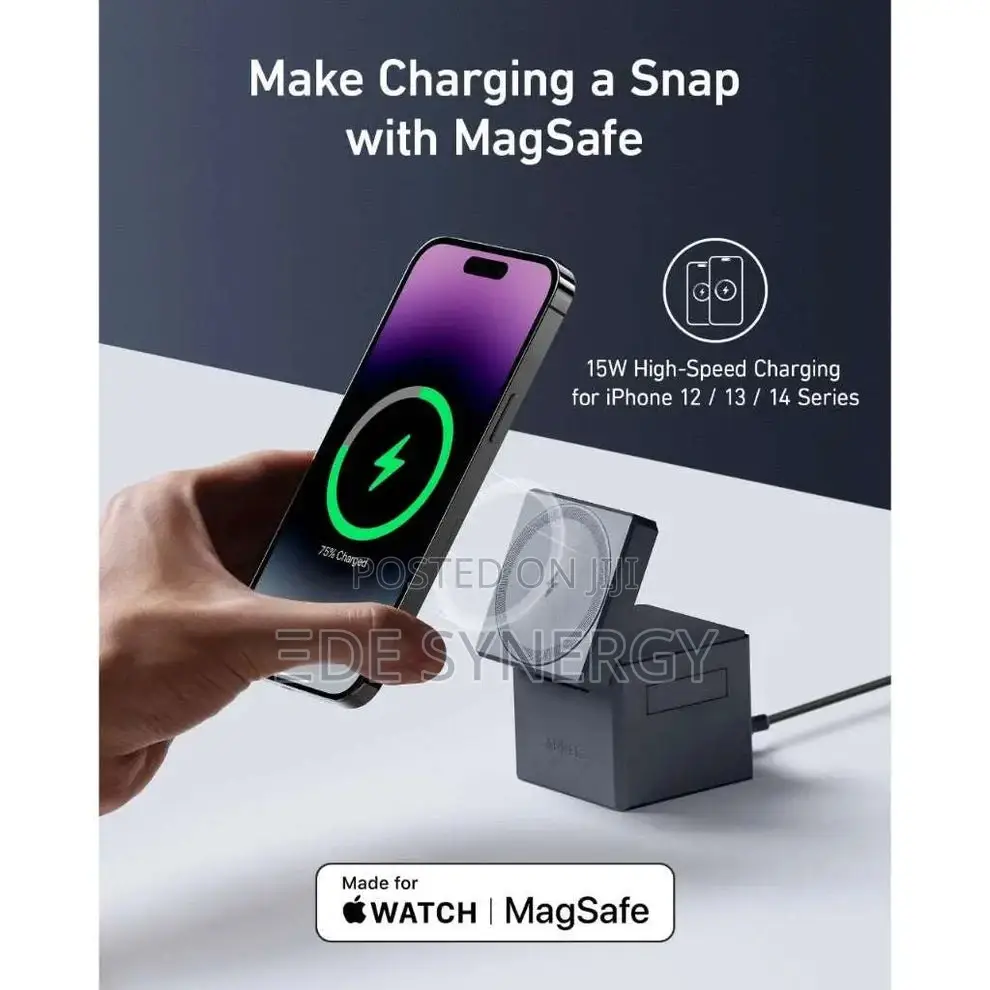 Anker 3 in 1 Cube With Magsafe, Gray