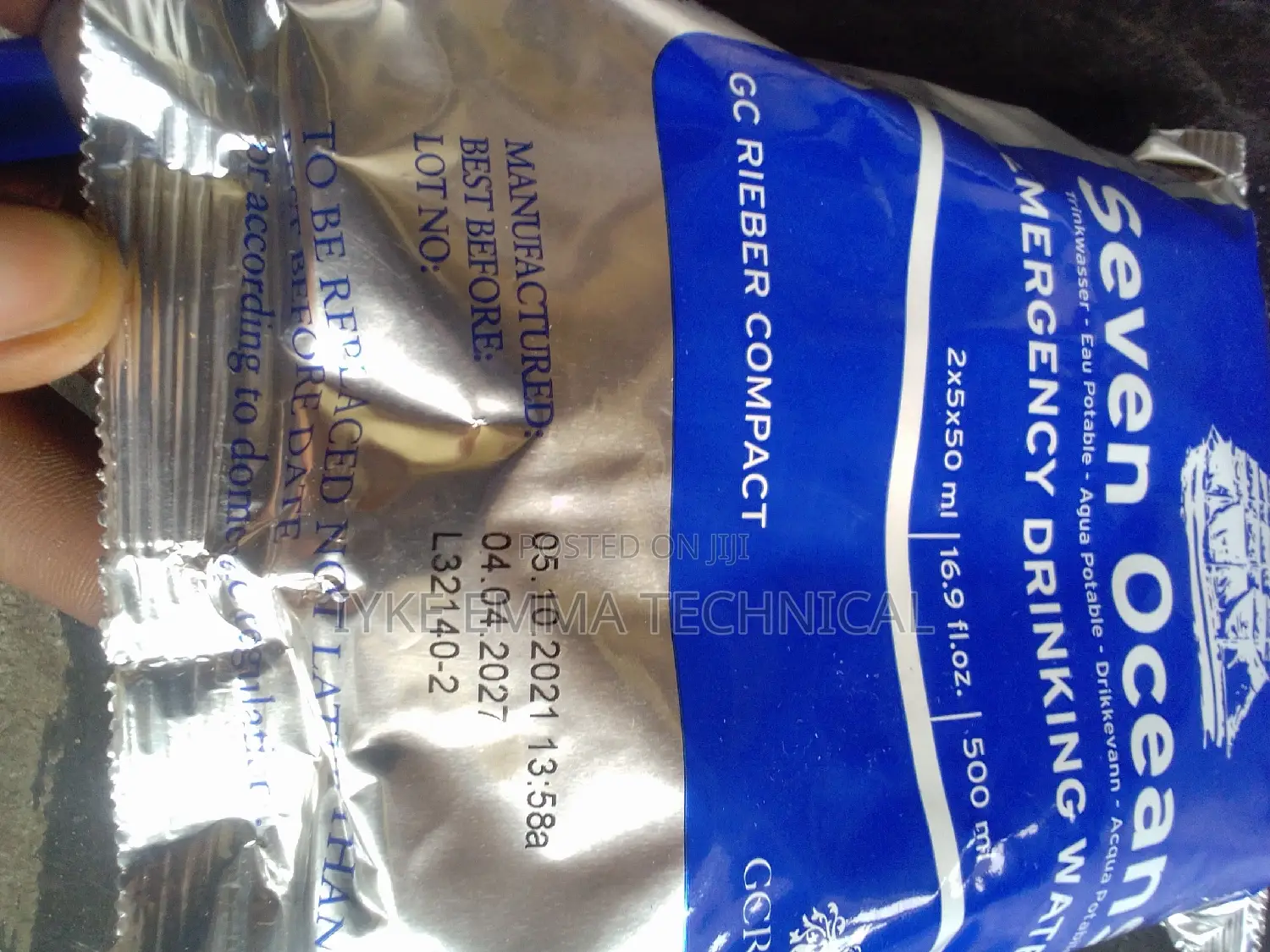 Seven Oceans Emergency Drinking Water 500ml