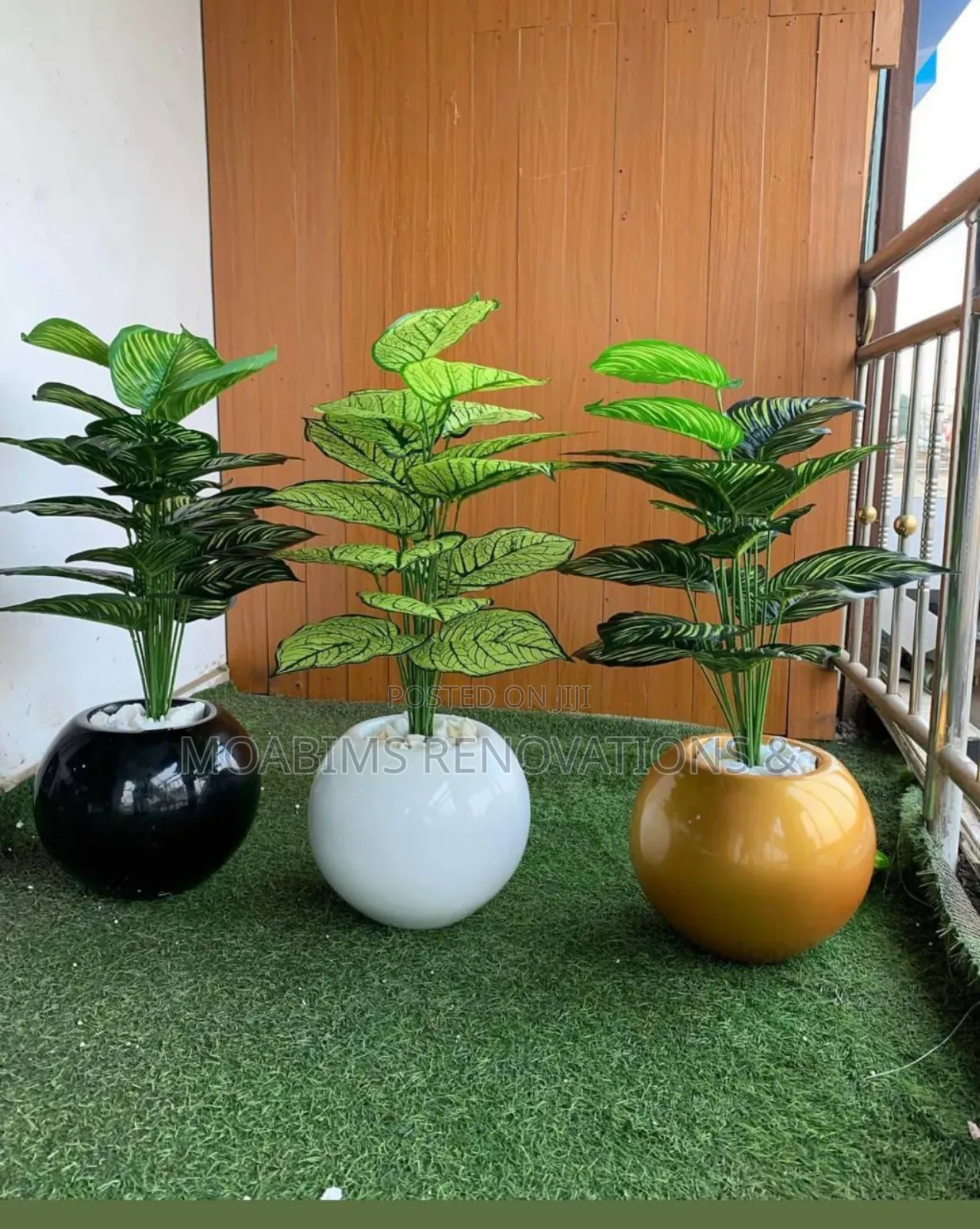 Indoor/Outdoor Fibre Vase and Plant .