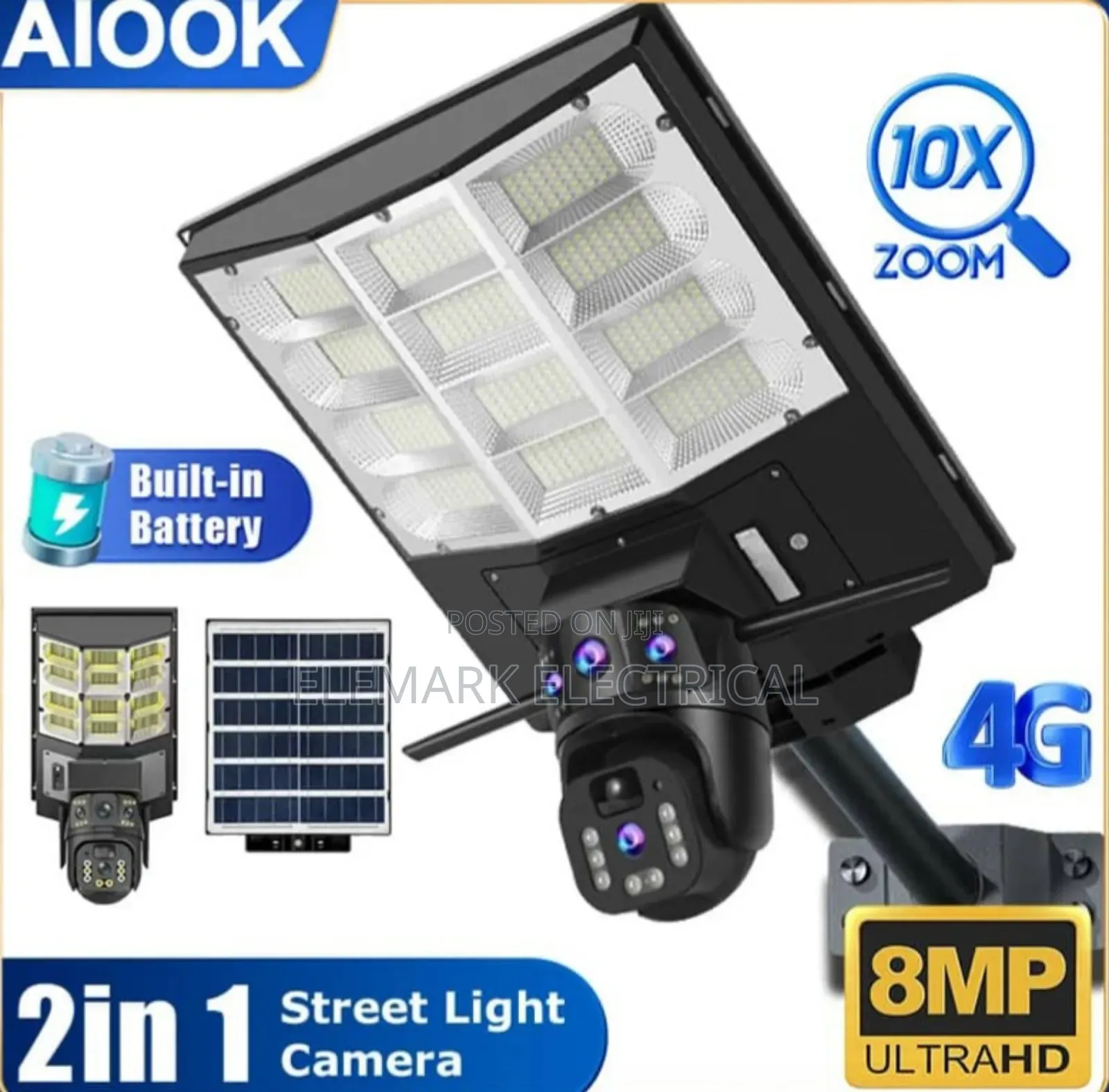 4g Sim Card Solar Street Light Camera Human Detect CCTV Cam
