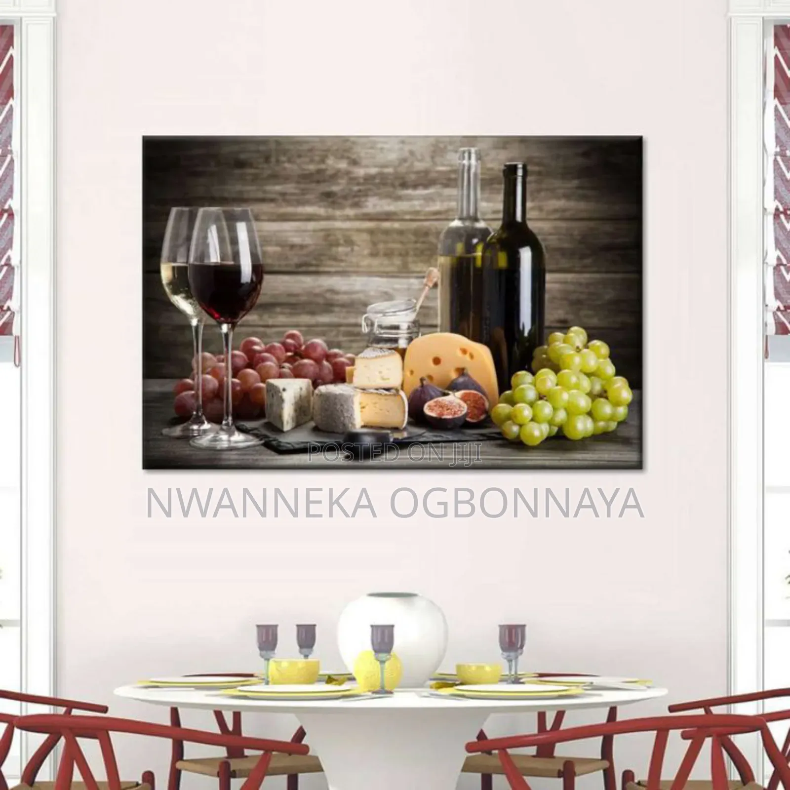 Red Wine Glass Canvas Painting