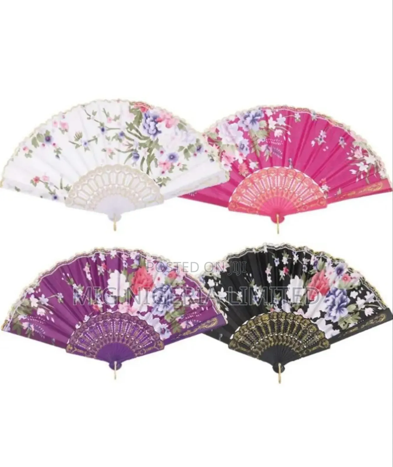 Party Fordable Design Flowers Hand Plastic Hand Fan